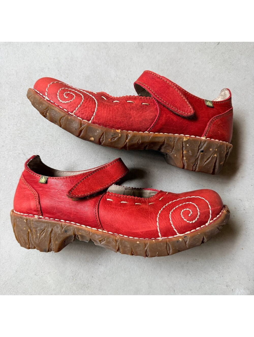 El Naturalista Yggdrasil N095 Red Leather Mary Jane Clogs Size 39 EU